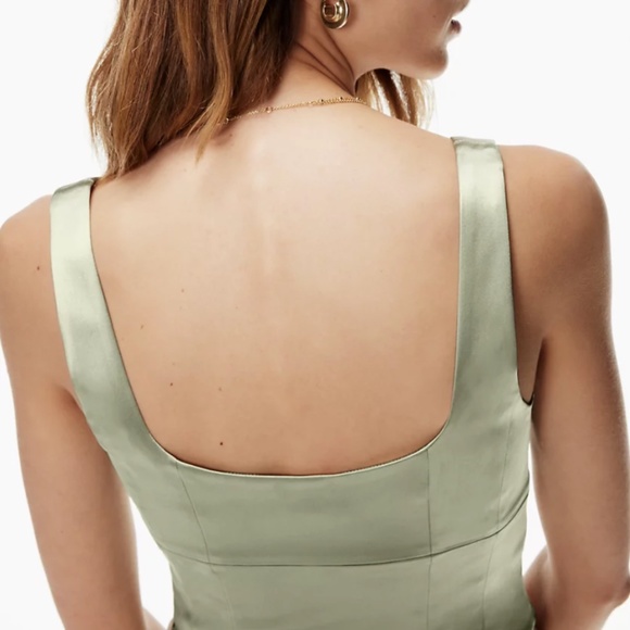 aritzia wilfred shine bustier / silver sage green / 2xs - Picture 7 of 7